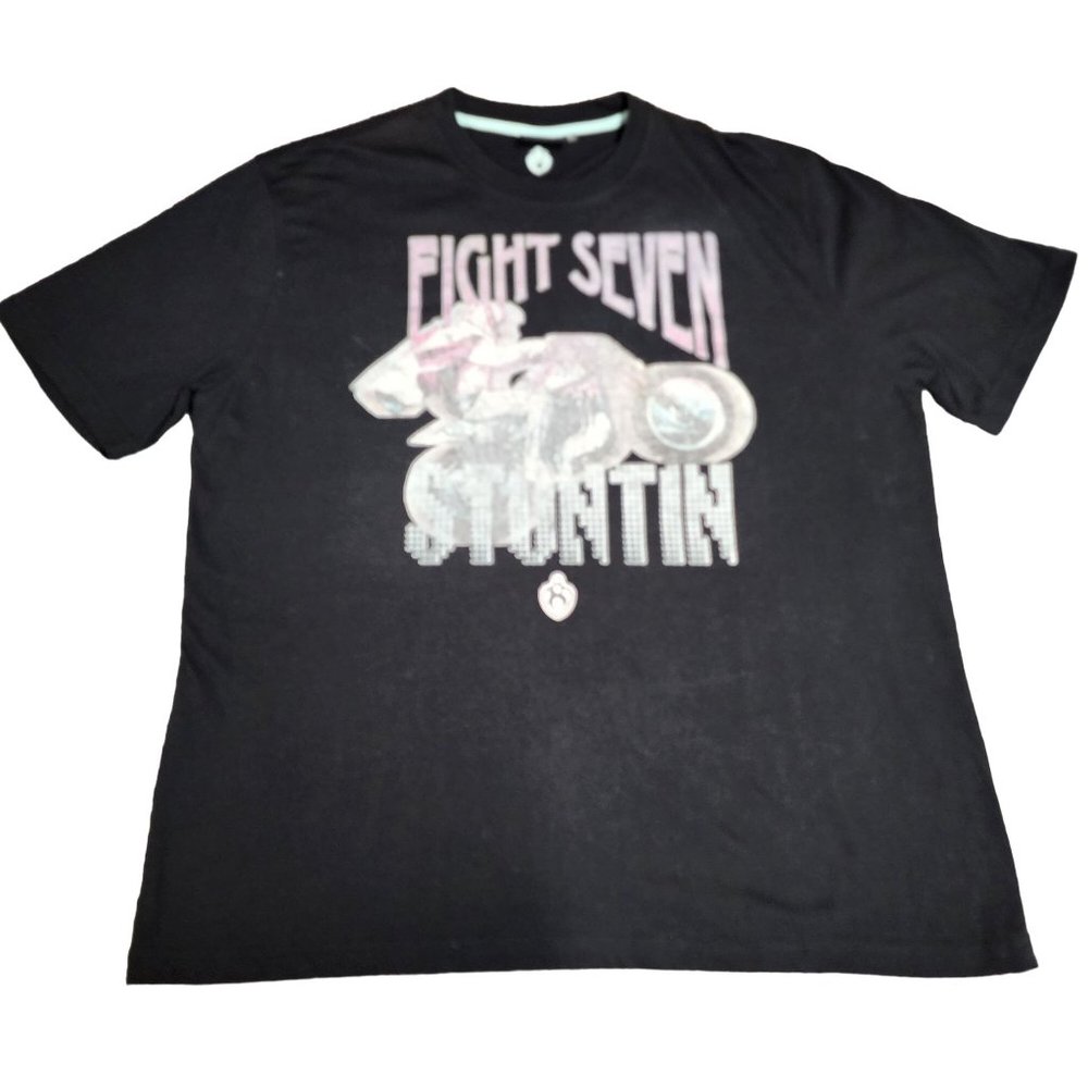 Eight 732 Men T Shirt Black Size 3XL Eight Seven Stuntin Graphics Motorcycle